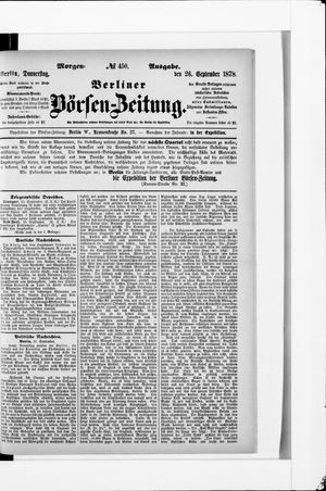 Berliner Börsen-Zeitung on Sep 26, 1878