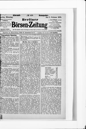 Berliner Börsen-Zeitung vom 01.10.1878