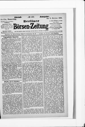 Berliner Börsen-Zeitung on Oct 3, 1878