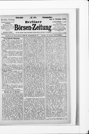 Berliner Börsen-Zeitung on Oct 4, 1878
