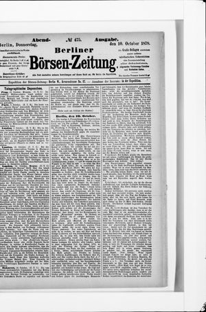 Berliner Börsen-Zeitung vom 10.10.1878