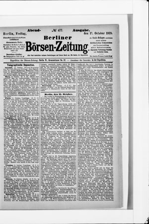 Berliner Börsen-Zeitung vom 11.10.1878