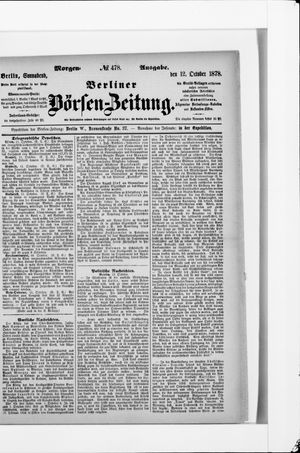Berliner Börsen-Zeitung vom 12.10.1878