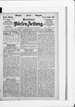 Berliner Börsen-Zeitung vom 16.10.1878