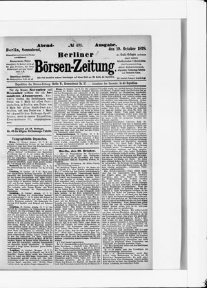 Berliner Börsen-Zeitung on Oct 19, 1878