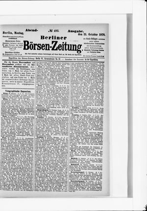 Berliner Börsen-Zeitung vom 21.10.1878