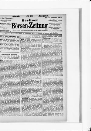 Berliner Börsen-Zeitung on Oct 22, 1878