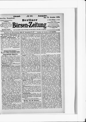 Berliner Börsen-Zeitung vom 26.10.1878