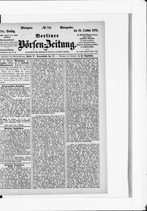Berliner Börsen-Zeitung vom 29.10.1878