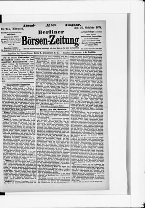 Berliner Börsen-Zeitung vom 30.10.1878