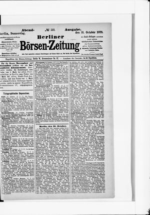 Berliner Börsen-Zeitung vom 31.10.1878