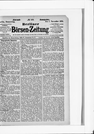 Berliner Börsen-Zeitung vom 07.11.1878