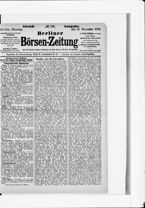 Berliner Börsen-Zeitung vom 12.11.1878