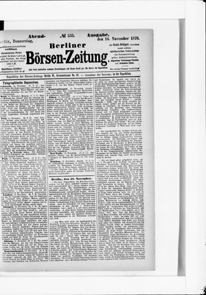 Berliner Börsen-Zeitung vom 14.11.1878