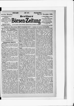 Berliner Börsen-Zeitung vom 19.11.1878