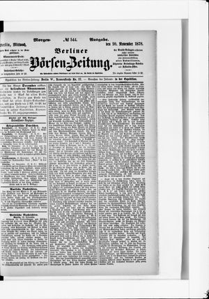 Berliner Börsen-Zeitung vom 20.11.1878