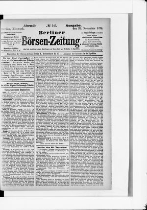 Berliner Börsen-Zeitung on Nov 20, 1878