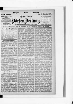 Berliner Börsen-Zeitung vom 23.11.1878