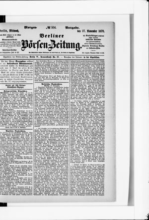 Berliner Börsen-Zeitung on Nov 27, 1878