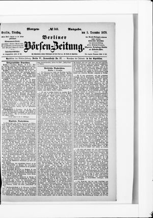 Berliner Börsen-Zeitung vom 03.12.1878
