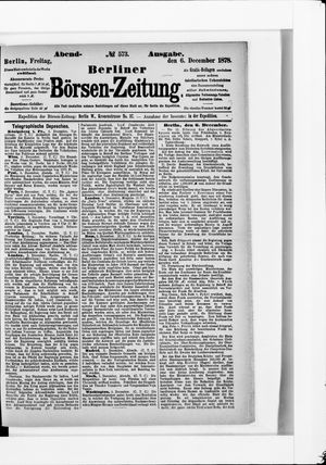 Berliner Börsen-Zeitung on Dec 6, 1878