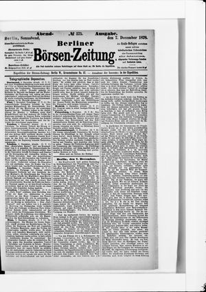 Berliner Börsen-Zeitung vom 07.12.1878