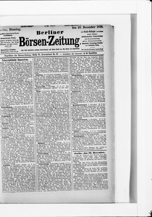 Berliner Börsen-Zeitung vom 10.12.1878