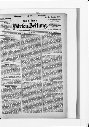 Berliner Börsen-Zeitung vom 11.12.1878