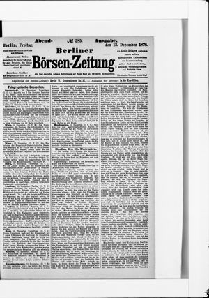 Berliner Börsen-Zeitung vom 13.12.1878