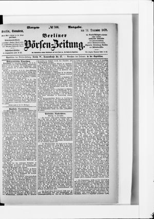 Berliner Börsen-Zeitung vom 14.12.1878