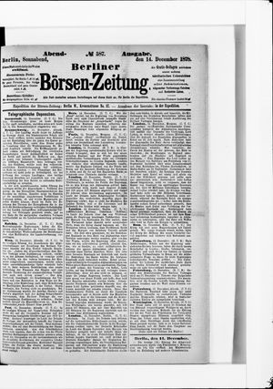 Berliner Börsen-Zeitung on Dec 14, 1878