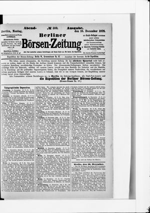 Berliner Börsen-Zeitung vom 16.12.1878
