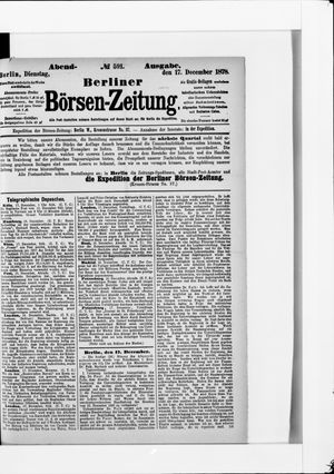 Berliner Börsen-Zeitung vom 17.12.1878