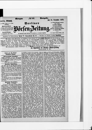 Berliner Börsen-Zeitung vom 18.12.1878
