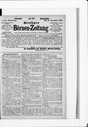 Berliner Börsen-Zeitung vom 19.12.1878