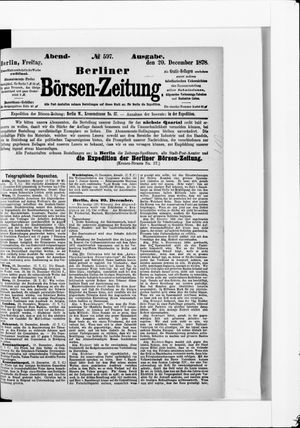 Berliner Börsen-Zeitung on Dec 20, 1878
