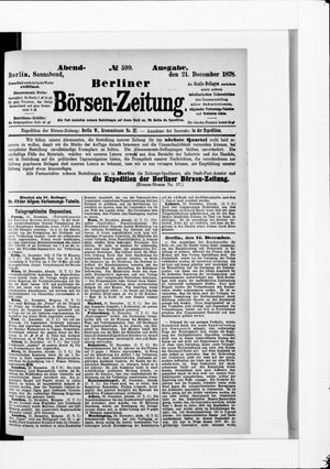 Berliner Börsen-Zeitung on Dec 21, 1878