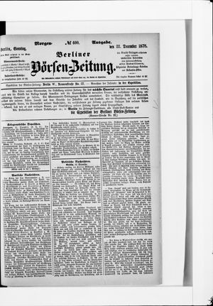Berliner Börsen-Zeitung vom 22.12.1878