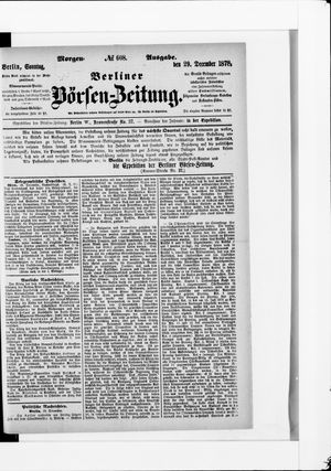 Berliner Börsen-Zeitung vom 29.12.1878