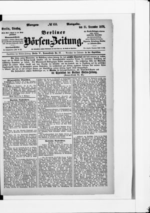 Berliner Börsen-Zeitung vom 31.12.1878