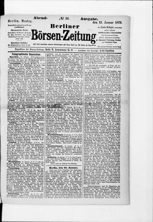 Berliner Börsen-Zeitung on Jan 13, 1879