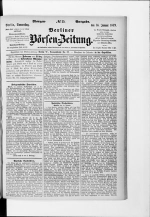 Berliner Börsen-Zeitung vom 16.01.1879