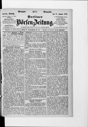 Berliner Börsen-Zeitung on Jan 19, 1879