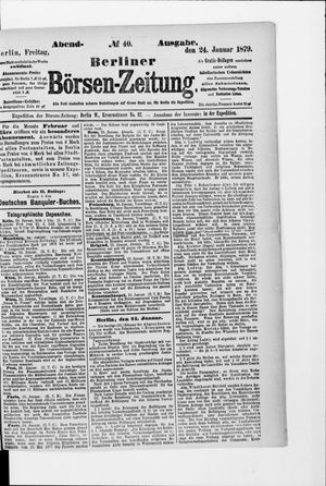 Berliner Börsen-Zeitung vom 24.01.1879