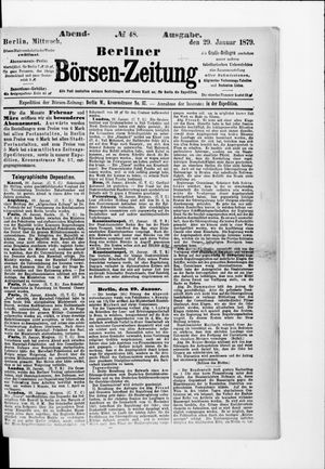 Berliner Börsen-Zeitung vom 29.01.1879