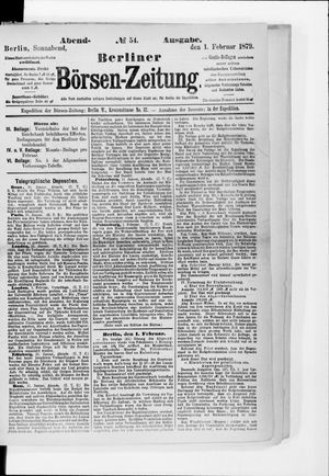 Berliner Börsen-Zeitung vom 01.02.1879