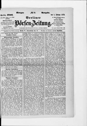 Berliner Börsen-Zeitung vom 05.02.1879