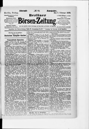 Berliner Börsen-Zeitung vom 07.02.1879