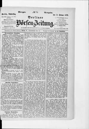Berliner Börsen-Zeitung vom 13.02.1879