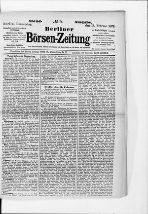 Berliner Börsen-Zeitung on Feb 13, 1879